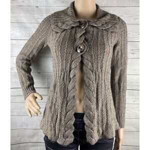 Monterey Bay Clothing Company Cardigan Sweater Brown Alpaca Blend